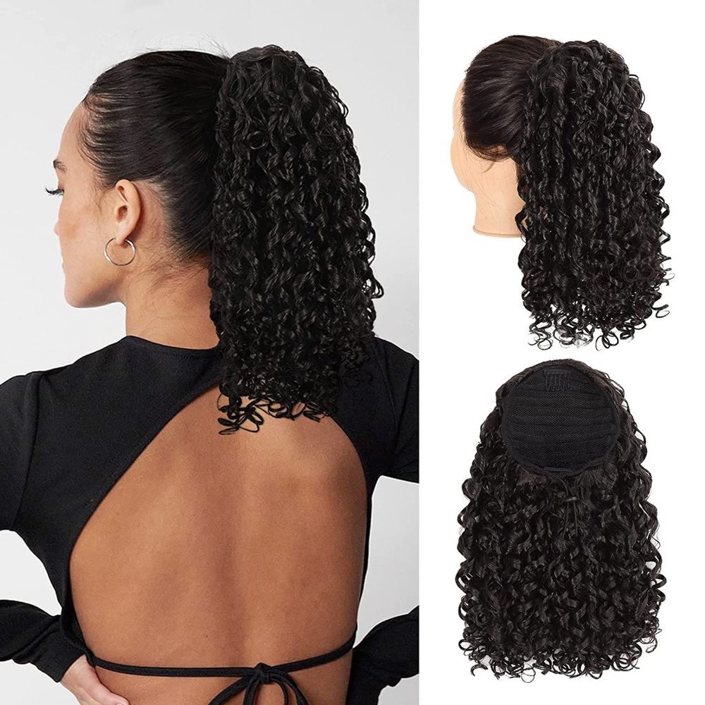 14 Inch Curly Drawstring Ponytail Extension